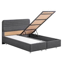 Mila İkili Set, Mila Çift Kişilik Baza Başlık Seti - Antrasit 180 x 200