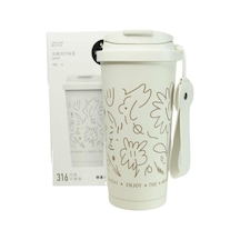 Shotay St-8913 Çift Kullanım Pipetli/rahat İçim Beyaz 500ml Çelik Termos Diğer