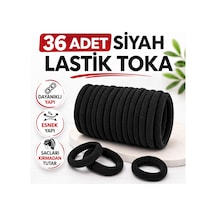36 Adet Siyah Lastik Toka Kalın Saç Lastiği Dayanıklı Esnek Saç Toplama Tokası Kadın Ve Kız Çocuk Saç Aksesuarı Çoklu Paket Beyaz - Siyah