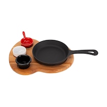 Lava Sahan Yuvarlak Ahşap Stand Siyah Mat 16 Cm Eco K44 Gümüş