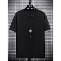 Düz Renk Oversize Unisex T-shirt Siyah