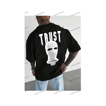 Startmore Unisex Trust Baskılı Oversize Siyah