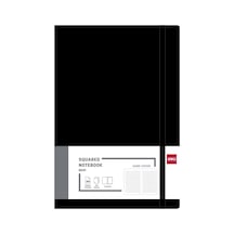 Deri Kaplı A5 120 Yp 70g Defter Kareli Siyah-mavi Çok Renkli