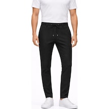 Classics Men Yazı Erkek Regular Kesim Beli Bağlamalı Büyük Beden Casual Jogger Pantolon 7602 Siyah