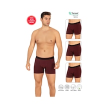 Özkan Underwear Özkan 11256 3'lü Paket Erkek Premium Kumaş Modal Pamuklu Esnek Yumuşak Boxer Şort Bordo