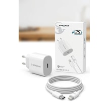 Sprange 25w Type-c Hızlı Şarj Cihazı + Lightning Kablo Seti Pd 3.0 + Qc 3.0 Destekli