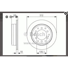 Fren Diski Arka Land Cruıser 88&gt 09 Havalı 312mm