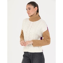 Pierre Cardin Kadın Camel Triko Kazak 50277148-vr015 Camel CAMEL