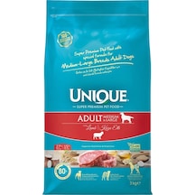Unique Kuzu Etli Orta ve Büyük Irk Yetişkin Köpek Maması 3 KG