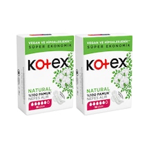 Kotex Ultra Natural Uzun Ped 16'lı X 2 Paket Toplam 32 Ped %100 Pamuk, Vegan Ve Hipoalerjenik