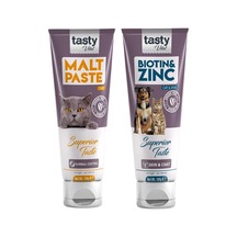 Kedi Malt Paste Tüy Yumağı Önleyici 100 Gr Ve Biotin Çinko Deri Tüy Destekleyici 100 Gr