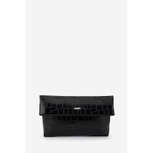Valmenti Kadın Suni Deri Siyah Kroko Clutch Çanta 921 7484 Bn Cnt Sk26-27 Sıyah Kroko