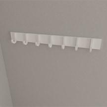 Hepsi3boyutlu Modern Duvar & Kapı Baston Askılık - 7 Adet Beyaz J Askılık - Model No : 6 Beyaz