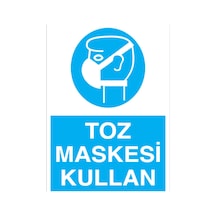 Toz Maskesi Kullan Uyarı Tabelası - 50x70 Alüminyum Kompozit Panel - Tgm3