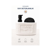 Buççin Online Mağaza Seramik Mutfak Lavabo Deterjanlık - Düzenleyici Bulaşık Deterjanlığı - Sünger Hazneli Sabunluk Beya Çok Renkli