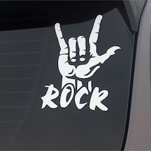 Rock İşareti Araç, Araba, Oto, Motorsiklet, Kask, Laptop, Cam Sticker 23x15 Cm