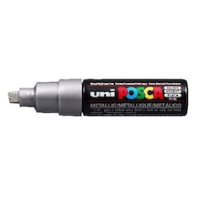 Uni Posca Pc-8k Boyama Markörü 8 Mm Kesik Uç Metalik Gümüş Renk