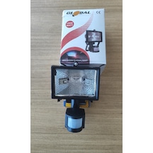 G-lobal K-endal 150w Hareket Sensörlü Halojen Projektör Siyah Dış Mekan Aydınlatma + Pelux Ampul Dah