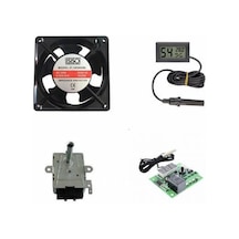 Afzelia Kuluçka Makinesi Seti Termostat + Nem Ölçer + Fan + Çevirme Motoru