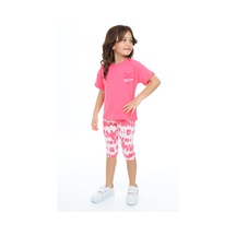 Toontoy Kids Toontoy Kız Çocuk Batik Desen Have Fun Yazı Baskılı Kaprili Takım Fuşya