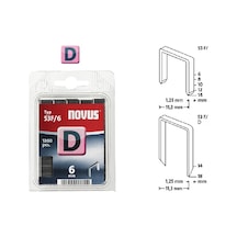 Novus D Tip 53 F/10mm Yassı Zımba Teli 600 Lü Paket