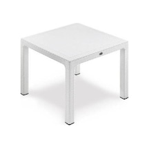 Plastik Ayaklı Beyaz Rattan Bambu Masa 90x90 Ebat - Hızlı Ve Ücretsiz Kargo Nocolor-a0d6e5b2