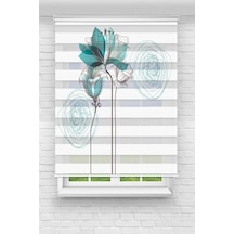 Perdeoutlet38 Baskılı Renkli Turkuaz Çiçek Dijital Baskılı Zebra Perde-cocuk Odası-stor Perde Model:tycd459a209355677b7d99900 Çok Renkli