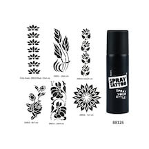Çiçek Desenleri Spray Tattoo Geçici Dövme Yapma Seti Dark Siyah