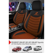 Panther Serisi Keten Kumaş Oto Koltuk Kılıfı Peugeot 206-207-208-306-307-407- Uyumlu Taba