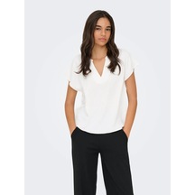 Jdy Jdylion Life S/s Top Wvn Noos Kadın Bluz 15249287 Ekru
