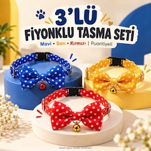 Zilli Kedi Papyon Tasması 3'lü Avantaj Seti