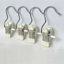 Dancemonkey Swift Paslanmaz Klip Kıyafet Kancası Çelik Parlak Beyaz Askı 30 Adet - Gk Beyaz