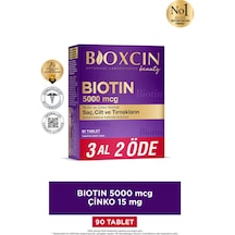 Biotin 5000 Mcg 90 Tablet Saç Tırnak Vitamini Çinko Takviyeli