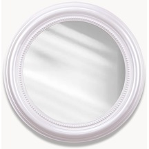 Round Yuvarlak Ayna İnci Ceviz