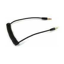 Metre Spiralli Aux 3.5mm Kulaklık Ses Aktarma Kablosu Araç Telefon Tablet Laptop Pc