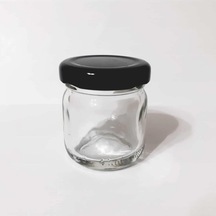 40 Cc. Mini Kavanoz - Cam Kavanoz - Siyah Kapaklı - 72 Li Paket Diğer