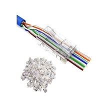 Alfais 4381 Yeni Nesil Delikli Cat6 Rj45 Konnektör Utp Jack 100 Adet