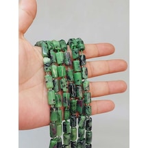 Bileklik Boy Anyolit Rubizoit- Rubyzoisit Taşı 6.5x13mm Yarım Dizi 49928 18cm Uzunluğundadır Çok Renkli