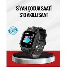 S10 Akıllı Çocuk Saati Siyah Model Çift Yönlü Konuşma Ve Sos -