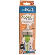 Dr Browns Options+ Geniş Ağız Antikolik Cam Biberon 270 Ml 0+ Ay DRB-DB91700