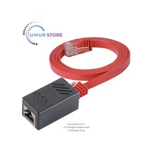 Cat6 Uzatma Seti, Yassı Ethernet Kablo Ve Ekleyici, Kırmızı, 5 Metre