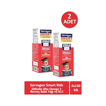 Sorvagen Smart Kids Sıvı Form Sitikolin Dha Omega 3 Norveç Balık Yağı Ve B12 150 Ml 2 Adet