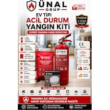 Ev Tipi Acil Durum Yangın Kiti 2kgyangıntüpü Duman Algılama Dedektörü Yangın Battaniyesi