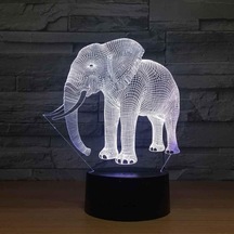 Goldenqian Noel Lambaları 3d Illusion Optik Gece Lambası Fil, Led Masa Lambası İle Aydınlatma Gece Lambası 16 Renkler Dokunsal Kontrol Lambası Başucu Dekorasyonu 9gıar5 Siyah