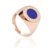 Emılıano Jewellery Silver 925 Ayar Mineli Yüzük Gümüş - Rose Gold