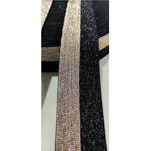 4cm Genişlikte Düz Bakır/siyah Simli Lastik Şerit / 1 Metre