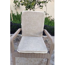 2 Adet Rattan Arkalıklı Sandalye Minderi Kalınlık 4cm -primer Bej Bej