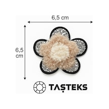 Taşlı Ütülenebilen Veya Sticker Olarak Kullanılabilen Ponpon Çiçek Patch