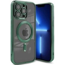 Newface - 784 - Apple Uyumlu iPhone 15 Pro Kılıf Kross Magneticsafe Kapak - - Lvsqvr - Koyu Yeşil