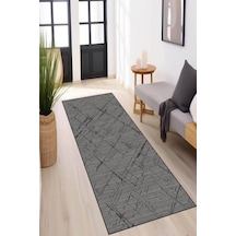 Koyu Gri Kaymaz Modern Kesme Rulo Özel Ölçülü Yolluk Ar1500n11